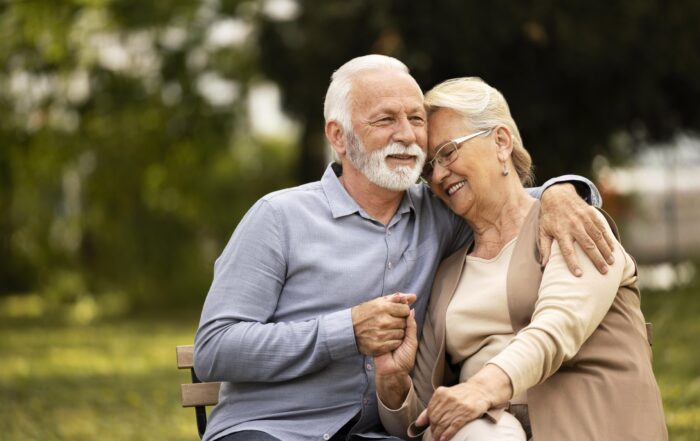 Senior couple smiling