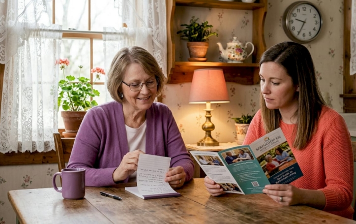 Family meeting about assisted living eligibility